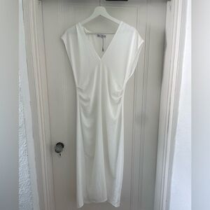 Zara White Draped Dress